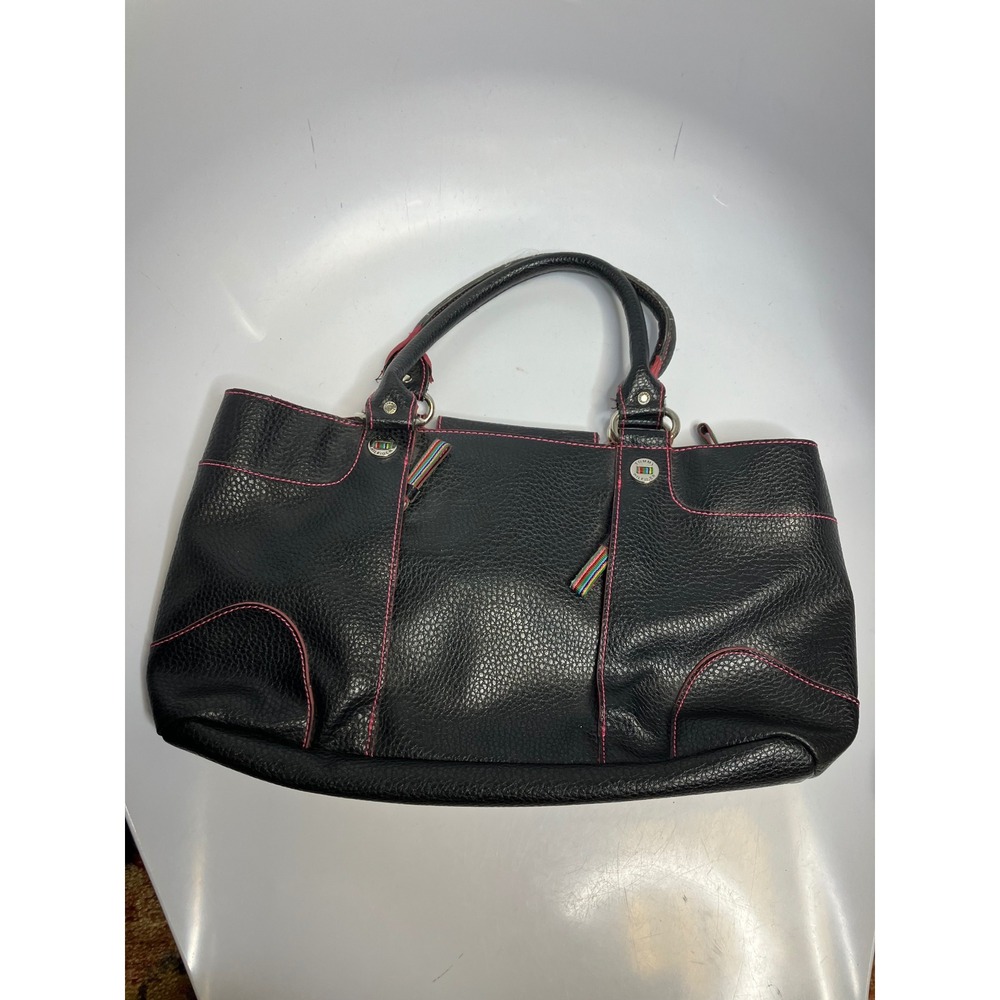 Y2K‎ Tommy Hilfiger black pebbled leather hand bag medium size retro vintage